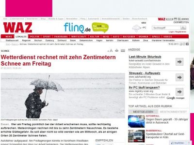 Bild zum Artikel: Schnee: Wetterdienst rechnet mit zehn Zentimetern Schnee am Freitag