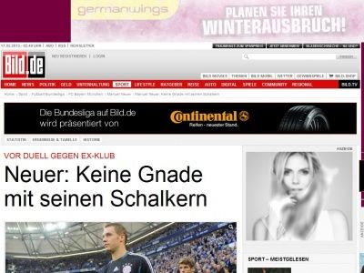 Bild zum Artikel: Duell gegen Ex-Klub - Neuer: Keine Gnade mit seinen Schalkern