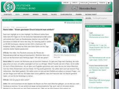 Bild zum Artikel: Nationalmannschaft: René Adler: 'Einen gewissen Druck braucht man einfach'