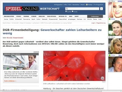 Bild zum Artikel: DGB-Firmenbeteiligung: Gewerkschafter zahlen Leiharbeitern zu wenig