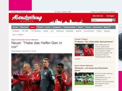 Bild zum Artikel: Bayerns Nummer eins im Interview: Neuer: 'Habe das Helfer-Gen in mir'