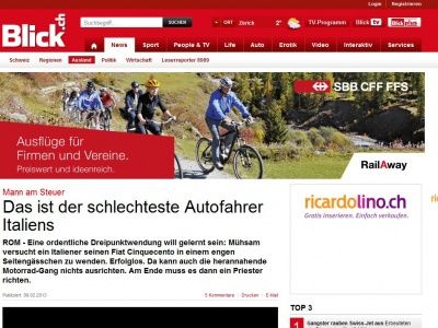 Bild zum Artikel: Mann am Steuer: Das ist der schlechteste Autofahrer Italiens