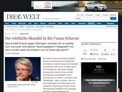 Bild zum Artikel: Plagiatsaffäre: Der wirkliche Skandal in der Causa Schavan