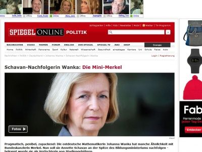 Bild zum Artikel: Schavan-Nachfolgerin Wanka: Die Mini-Merkel