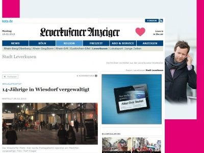 Bild zum Artikel: Sexualstraftat - 14-Jährige in Wiesdorf vergewaltigt