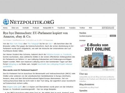 Bild zum Artikel: Bye bye Datenschutz: EU-Parlament kopiert von Amazon, ebay & Co.