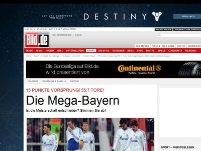 Bild zum Artikel: 15 Punkte Vorsprung! - Die Mega-Bayern