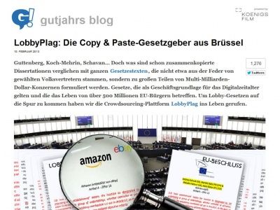 Bild zum Artikel: LobbyPlag: Die Copy & Paste-Gesetzgeber aus Brüssel