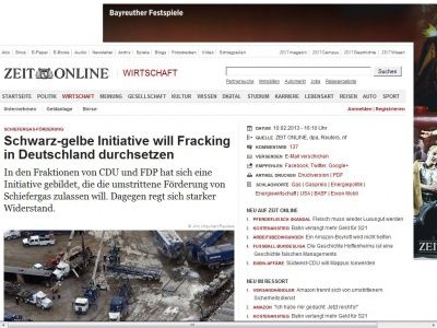 Bild zum Artikel: Schiefergas-Förderung: 
			  Schwarz-gelbe Initiative will Fracking in Deutschland durchsetzen