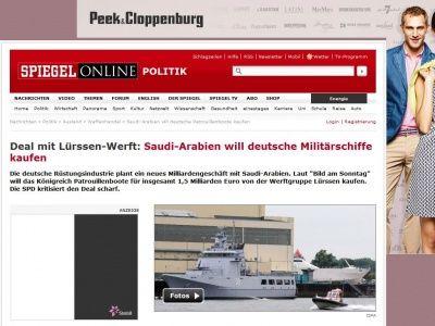 Bild zum Artikel: Deal mit Lürssen-Werft: Saudi-Arabien will deutsche Militärschiffe kaufen