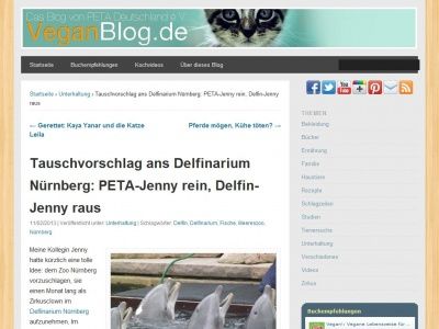 Bild zum Artikel: Tauschvorschlag ans Delfinarium Nürnberg: PETA-Jenny rein, Delfin-Jenny raus