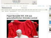 Bild zum Artikel: Vatikan: Papst Benedikt XVI. tritt aus gesundheitlichen Gründen zurück