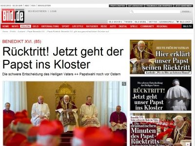 Bild zum Artikel: Benedikt XVI. - DER PAPST TRITT ZURÜCK!