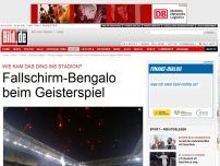 Bild zum Artikel: Fallschirm-Bengalo beim Geisterspiel
