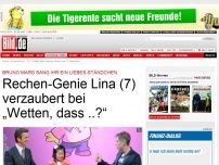 Bild zum Artikel: Bruno Mars sang für sie - Lina (7) verzaubert bei „Wetten, dass ..?“