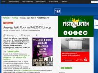 Bild zum Artikel: Anzeige leakt Rock im Pott 2013 LineUp