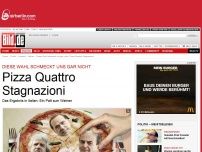 Bild zum Artikel: Schmeckt uns nicht - Italien-Wahl: Pizza Quattro Stagnazioni