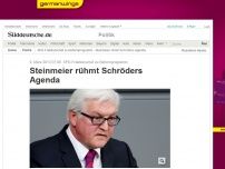 Bild zum Artikel: SPD-Fraktionschef zu Reformprogramm: Steinmeier rühmt Schröders Agenda