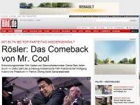 Bild zum Artikel: Rösler-Comeback - Mr. Cool mit 85,7% bei FDP-Parteitag wiedergewählt