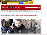Bild zum Artikel: Terrorvideo aus Syrien: 'Jeder Bruder soll Dschihad machen'