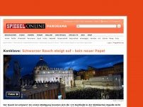 Bild zum Artikel: Konklave: Schwarzer Rauch steigt auf - kein neuer Papst
