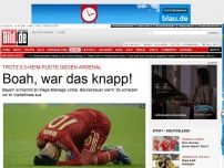 Bild zum Artikel: Boah, war das knapp! - 0:2 gegen Arsenal: Bayern schrammt an Mega-Blamage vorbei