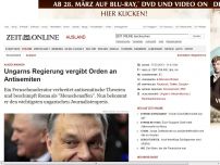 Bild zum Artikel: Auszeichnungen: 
			  Ungarns Regierung vergibt Orden an Antisemiten