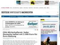 Bild zum Artikel: CDU-Wirtschaftsrat: Jeder Deutsche haftet mit 2.300 Euro für Euro-Rettung