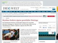 Bild zum Artikel: Integration: Muslime fordern eigene gesetzliche Feiertage