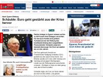 Bild zum Artikel: Nach Zypern-Rettung - Schäuble: Euro geht gestärkt aus der Krise hervor