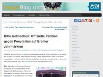 Bild zum Artikel: Bitte mitmachen: Offizielle Petition gegen Ponyreiten auf Bremer Jahrmärkten