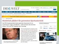 Bild zum Artikel: SPD-Kanzlerkandidat: Steinbrück plädiert für getrennten Sportunterricht