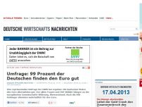 Bild zum Artikel: Umfrage: 99 Prozent der Deutschen finden den Euro gut