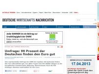 Bild zum Artikel: Umfrage: 99 Prozent der Deutschen finden den Euro gut