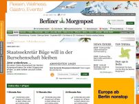 Bild zum Artikel: Berliner CDU: Staatssekretär Büge will in der Burschenschaft bleiben