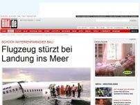 Bild zum Artikel: Ferienparadies Bali - Flugzeug stürzt bei Landung ins Meer