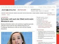 Bild zum Artikel: Familienministerium: 
			  Schröder will nach der Wahl nicht mehr Ministerin sein