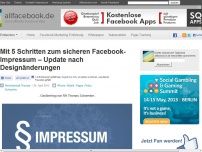 Bild zum Artikel: Mit 5 Schritten zum sicheren Facebook-Impressum – Update nach Designänderungen