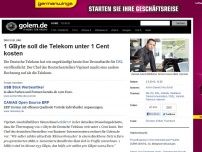 Bild zum Artikel: Drosselung: 1 GByte soll die Telekom unter 1 Cent kosten