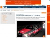 Bild zum Artikel: Opel einer Blondine - 
Beamte stoppen pinkfarbenes 'POZILEI'-Auto