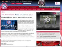 Bild zum Artikel: Presseerklärung der FC Bayern München AG