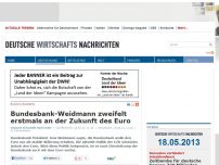 Bild zum Artikel: Bundesbank-Weidmann zweifelt erstmals an der Zukunft des Euro