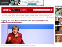 Bild zum Artikel: Tagung des CDU-Arbeitnehmerflügels: Merkel bleibt hart bei gesetzlichem Mindestlohn