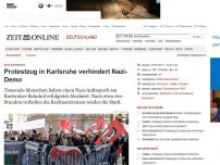 Bild zum Artikel: Nazi-Aufmarsch: 
			  Protestzug in Karlsruhe verhindert Nazi-Demo