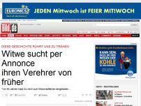 Bild zum Artikel: Per Zeitungsannonce - Witwe sucht Verehrer von früher