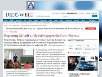 Bild zum Artikel: Finanzpolitik: Regierung kämpft an Schulen gegen die Euro-Skepsis