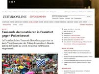Bild zum Artikel: Blockupy: 
			  Tausende demonstrieren in Frankfurt gegen Polizeikessel