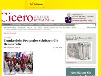 Bild zum Artikel: Frankreichs Protestler schützen die Demokratie