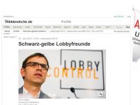 Bild zum Artikel: Lobbyreport 2013: Schwarz-gelbe Lobbyfreunde