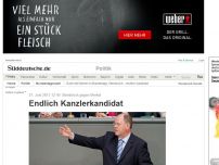 Bild zum Artikel: Steinbrück gegen Merkel: Endlich Kanzlerkandidat